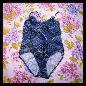 Crossing Point women's one piece blue swimsuit 14